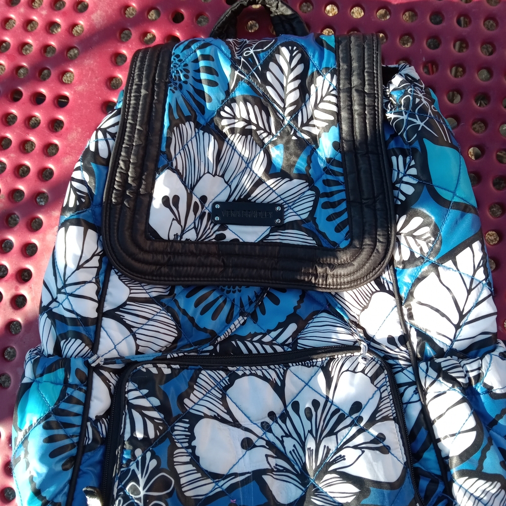 Vera Bradley Black and Blue Floral Backpack
